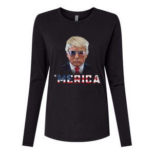 Trump 4th Of July Merica Funny T Rump American Gift Womens Cotton Relaxed Long Sleeve T-Shirt