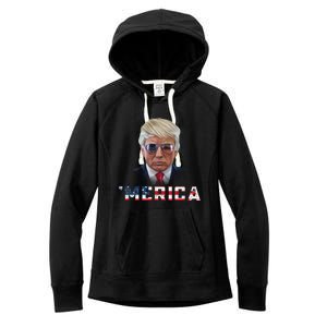 Trump 4th Of July Merica Funny T Rump American Gift Women's Fleece Hoodie