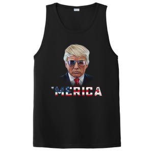 Trump 4th Of July Merica Funny T Rump American Gift PosiCharge Competitor Tank