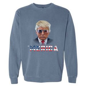 Trump 4th Of July Merica Funny T Rump American Gift Garment-Dyed Sweatshirt