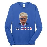 Trump 4th Of July Merica Funny T Rump American Gift Tall Long Sleeve T-Shirt