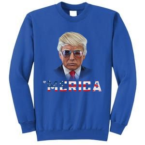 Trump 4th Of July Merica Funny T Rump American Gift Tall Sweatshirt