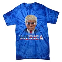 Trump 4th Of July Merica Funny T Rump American Gift Tie-Dye T-Shirt