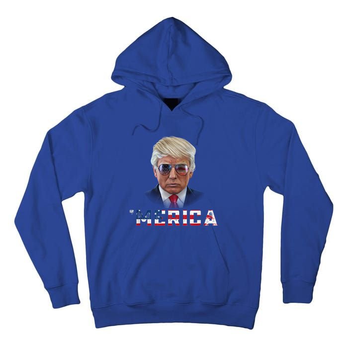 Trump 4th Of July Merica Funny T Rump American Gift Tall Hoodie