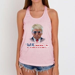 Trump 4th Of July Merica Funny T Rump American Gift Women's Knotted Racerback Tank