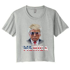 Trump 4th Of July Merica Funny T Rump American Gift Women's Crop Top Tee