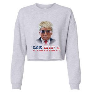 Trump 4th Of July Merica Funny T Rump American Gift Cropped Pullover Crew