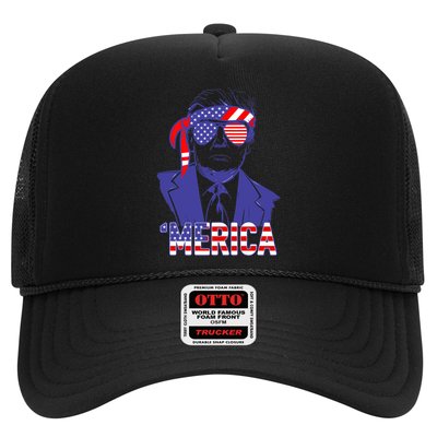 Trump 4th Of July Merica Usa American Flag Vintage Gift Trucker Hat