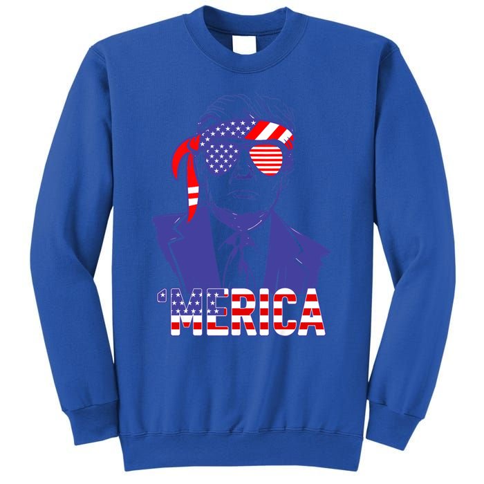 Trump 4th Of July Merica Usa American Flag Vintage Gift Sweatshirt