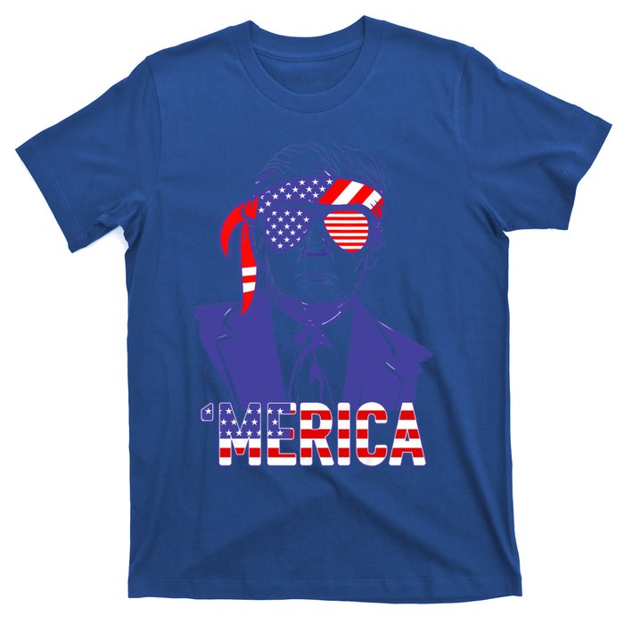 Trump 4th Of July Merica Usa American Flag Vintage Gift T-Shirt