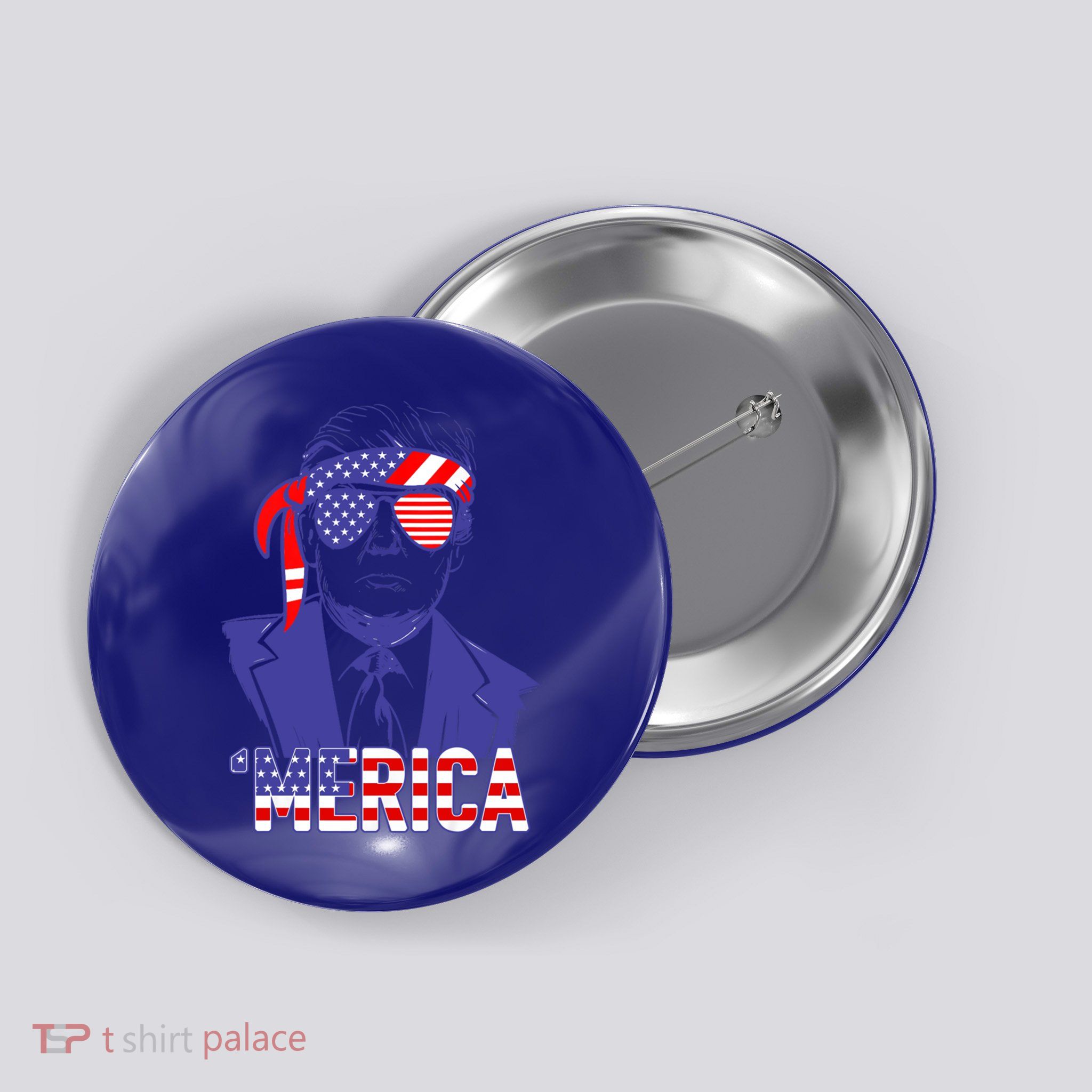 Trump 4th Of July Merica Usa American Flag Vintage Gift Button
