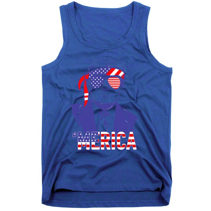 Trump 4th Of July Merica Usa American Flag Vintage Gift Tank Top