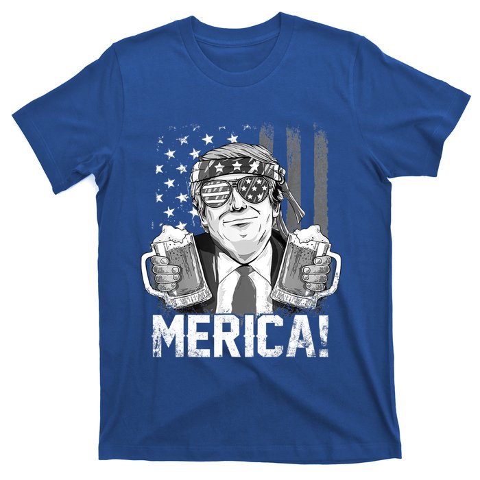 Trump 4th Of July Merica Usa American Flag Vintage Gift T-Shirt