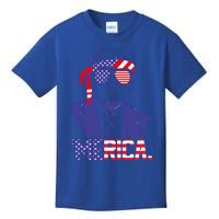 Trump 4th Of July Merica Usa American Flag Vintage Cute Gift Kids T-Shirt