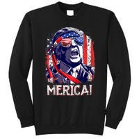 Trump 4th Of July Merica Usa American Flag Vintage Sweatshirt