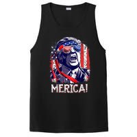 Trump 4th Of July Merica Usa American Flag Vintage PosiCharge Competitor Tank