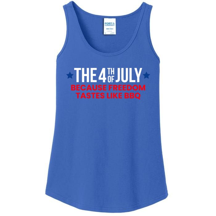 The 4th Of July Because Freedom Tastes Like Bbq Cool Gift Ladies Essential Tank