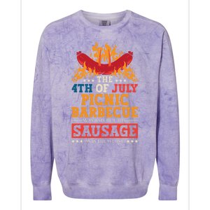 The 4th Of July Picnic Barbecue Was Bad Holiday Wurst Gift Colorblast Crewneck Sweatshirt