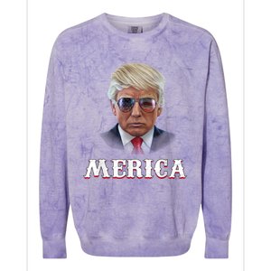 Trump 4th Of July Merica Funny D Onal T Rump 2024 Gift Colorblast Crewneck Sweatshirt