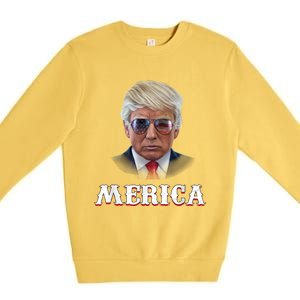 Trump 4th Of July Merica Funny D Onal T Rump 2024 Gift Premium Crewneck Sweatshirt