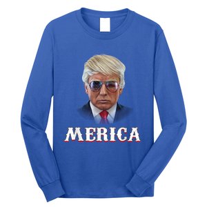 Trump 4th Of July Merica Funny D Onal T Rump 2024 Gift Long Sleeve Shirt