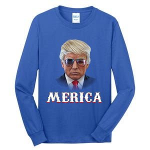 Trump 4th Of July Merica Funny D Onal T Rump 2024 Gift Tall Long Sleeve T-Shirt