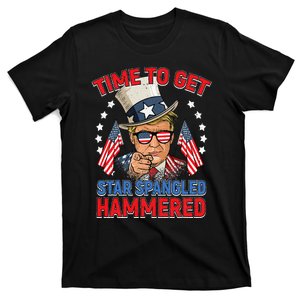 Trump 4th Of July Star Spangled Hammered Drinking T-Shirt