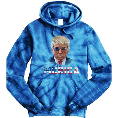 Trump 4th Of July Merica Funny T Rump American Gift Tie Dye Hoodie