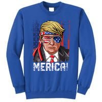 Trump 4th Of July Merica Usa American Flag Vintage Gift Sweatshirt