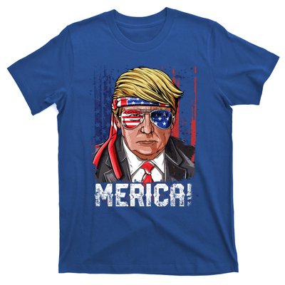 Trump 4th Of July Merica Usa American Flag Vintage Gift T-Shirt