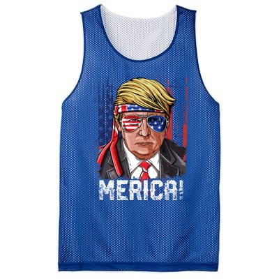 Trump 4th Of July Merica Usa American Flag Vintage Gift Mesh Reversible Basketball Jersey Tank