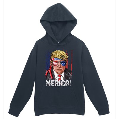 Trump 4th Of July Merica Usa American Flag Vintage Gift Urban Pullover Hoodie