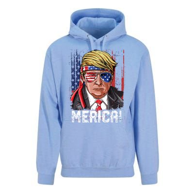 Trump 4th Of July Merica Usa American Flag Vintage Gift Unisex Surf Hoodie