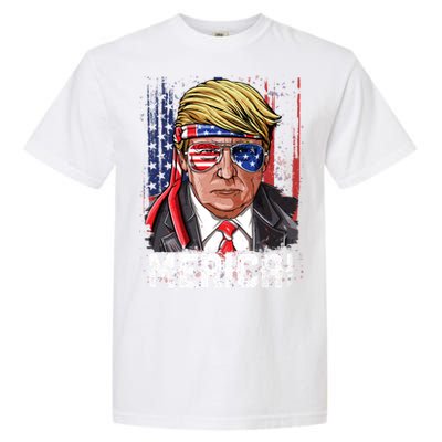 Trump 4th Of July Merica Usa American Flag Vintage Gift Garment-Dyed Heavyweight T-Shirt