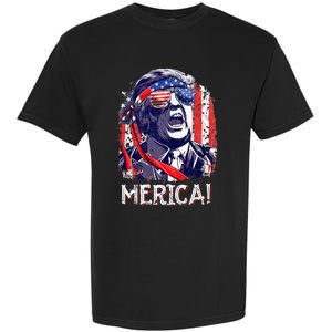 Trump 4th Of July Merica Women Usa American Flag Garment-Dyed Heavyweight T-Shirt