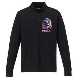 Trump 4th Of July Merica Women Usa American Flag Performance Long Sleeve Polo