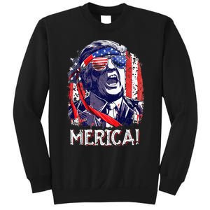 Trump 4th Of July Merica Women Usa American Flag Sweatshirt