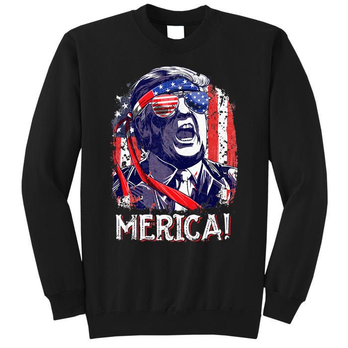 Trump 4th Of July Merica Women Usa American Flag Sweatshirt