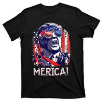 Trump 4th Of July Merica Women Usa American Flag T-Shirt