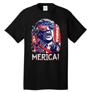 Trump 4th Of July Merica Women Usa American Flag Tall T-Shirt