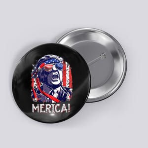 Trump 4th Of July Merica Women Usa American Flag Button