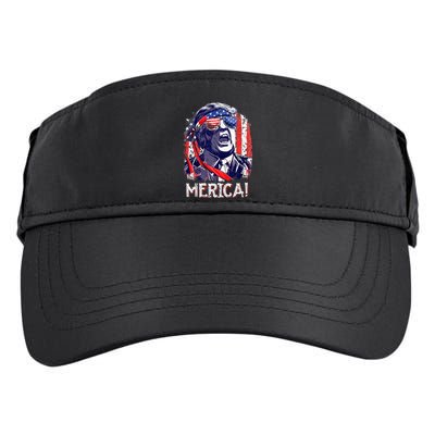 Trump 4th Of July Merica Women Usa American Flag Adult Drive Performance Visor