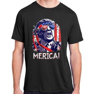 Trump 4th Of July Merica Women Usa American Flag Adult ChromaSoft Performance T-Shirt