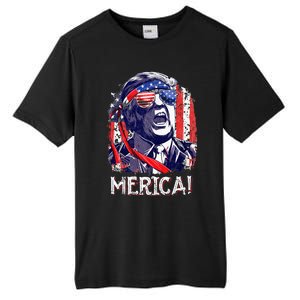 Trump 4th Of July Merica Women Usa American Flag Tall Fusion ChromaSoft Performance T-Shirt