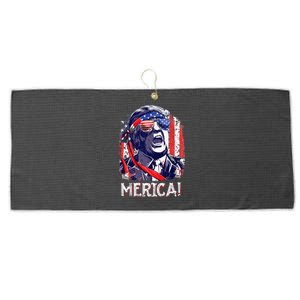 Trump 4th Of July Merica Women Usa American Flag Large Microfiber Waffle Golf Towel