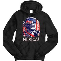 Trump 4th Of July Merica Women Usa American Flag Tie Dye Hoodie