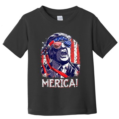 Trump 4th Of July Merica Women Usa American Flag Toddler T-Shirt