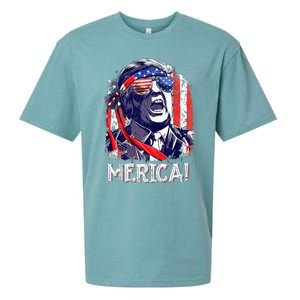 Trump 4th Of July Merica Women Usa American Flag Sueded Cloud Jersey T-Shirt