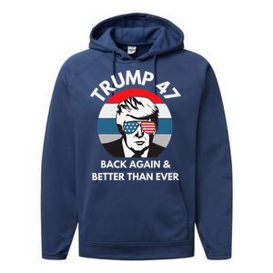 Trump 47 President Performance Fleece Hoodie