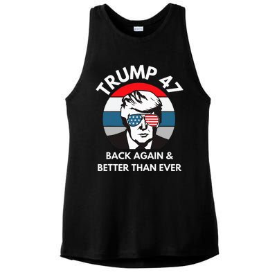 Trump 47 President Ladies PosiCharge Tri-Blend Wicking Tank